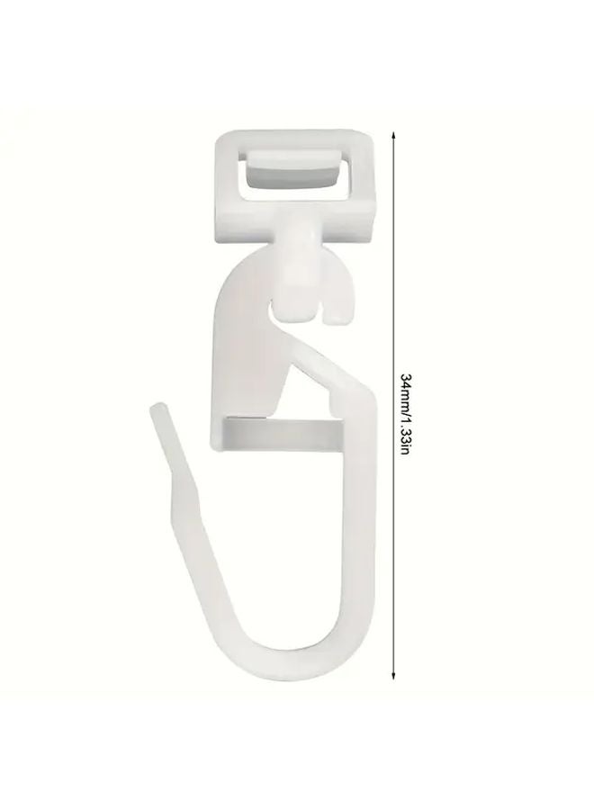 10pcs White Plastic Curtain Track Rollers Smooth Gliding Hooks Durable PVC Material Easy Installation - Image 4