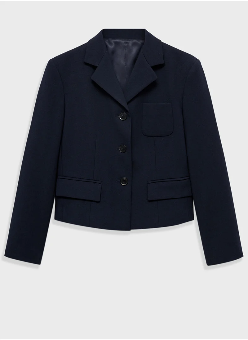 مانجو Cropped Jacket With Buttons