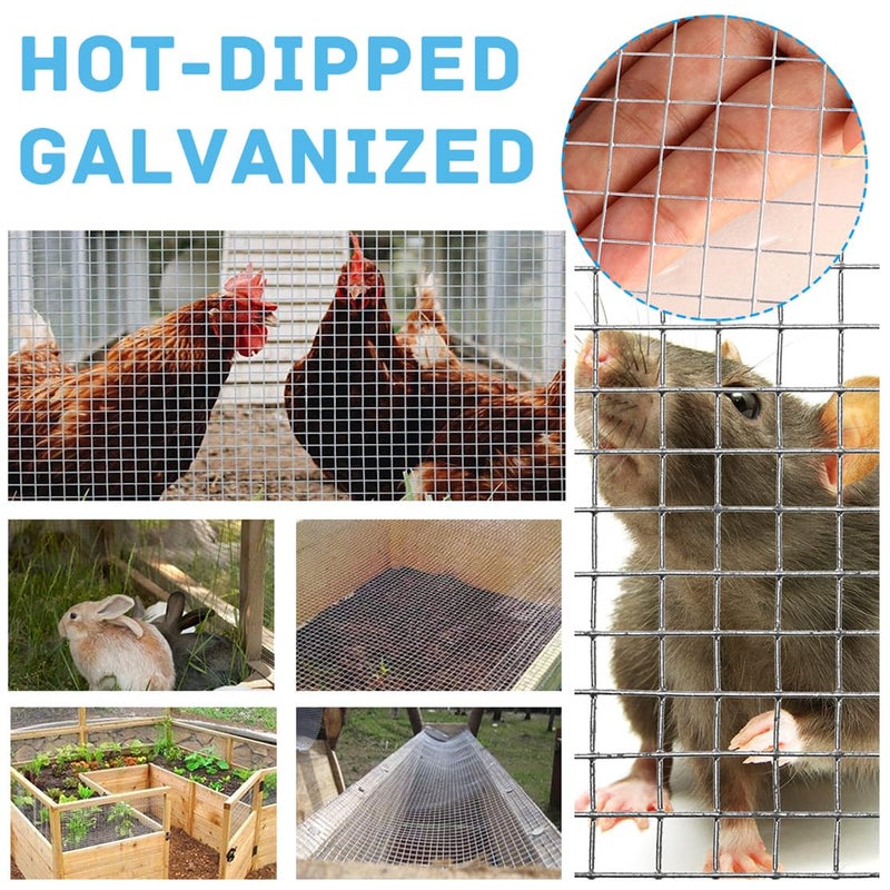 ILSSLI Hardware Cloth Metal Wire Mesh Roll 4in X 20ft Chicken Wire Fence Hot Dipped Galvanized Welded Wire Fencing Fine Mesh for Handicraft Making Animal Barrier and Garden - Image 5