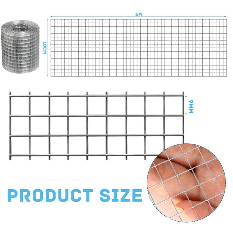 ILSSLI Hardware Cloth Metal Wire Mesh Roll 4in X 20ft Chicken Wire Fence Hot Dipped Galvanized Welded Wire Fencing Fine Mesh for Handicraft Making Animal Barrier and Garden - Image 2