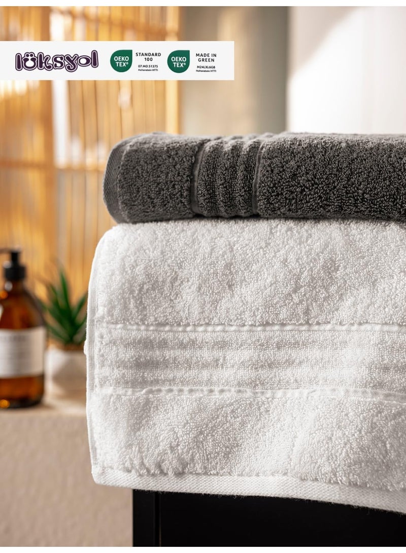 luksYol LuksYol Luxury Towel Set - 100% Pure Turkish Cotton - 600 GSM Premium Absorbent & Fluffy Towels - Ultra Soft & Gentle on Skin - Set of 4  Hand 50x70cm - Hotel & Spa Quality Towels - Oeko-Tex Certified (Made in Green & Standard 100) - Highly Absorbent & Quick Drying - Elegant Modern Design - Ideal for Daily Use, Gifting, or Guest Towels - Long-Lasting Durability with Soft Touch - Available Colors: Navy Blue, Vibrant Green, Grey, White, Beige, Pink - Premium Weaving for Luxurious Texture - Fade-Resistant & Machine Washable - Perfect for Bathroom, Gym, Spa & Travel - High-End Cotton Towels by LuksYol - Designed for Comfort & Style with a Premium Feel That Lasts Wash After Wash - Image 3