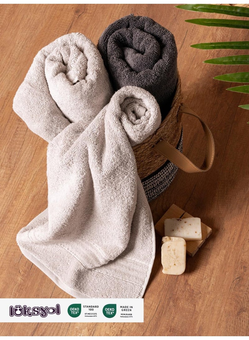 luksYol LuksYol Luxury Towel Set - 100% Pure Turkish Cotton - 600 GSM Premium Absorbent & Fluffy Towels - Ultra Soft & Gentle on Skin - Set of 4  Hand 50x70cm - Hotel & Spa Quality Towels - Oeko-Tex Certified (Made in Green & Standard 100) - Highly Absorbent & Quick Drying - Elegant Modern Design - Ideal for Daily Use, Gifting, or Guest Towels - Long-Lasting Durability with Soft Touch - Available Colors: Navy Blue, Vibrant Green, Grey, White, Beige, Pink - Premium Weaving for Luxurious Texture - Fade-Resistant & Machine Washable - Perfect for Bathroom, Gym, Spa & Travel - High-End Cotton Towels by LuksYol - Designed for Comfort & Style with a Premium Feel That Lasts Wash After Wash - Image 2
