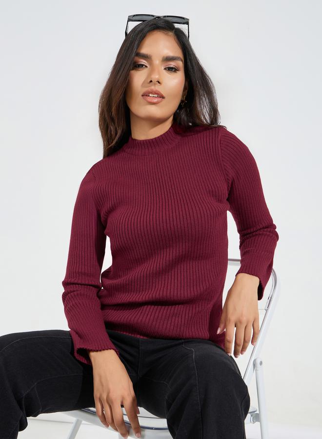 Styli Ribbed Fitted Regular Length High Neck Sweater - Image 3