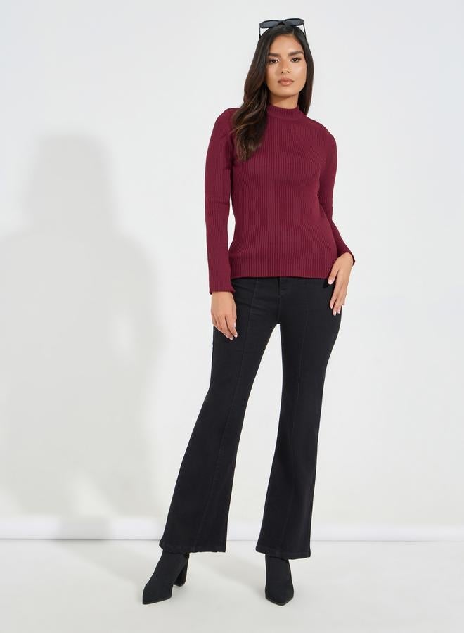 Styli Ribbed Fitted Regular Length High Neck Sweater - Image 2
