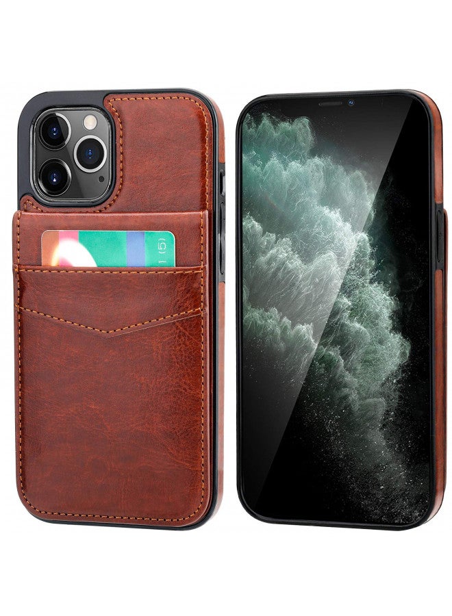 KIHUWEY KIHUWEY Compatible with iPhone 12 Pro Max Case Wallet with Credit Card Holder, Premium Leather Magnetic Clasp Kickstand Heavy Duty Protective Cover for iPhone 12 Pro Max 6.7 Inch(Brown)  - Image 2