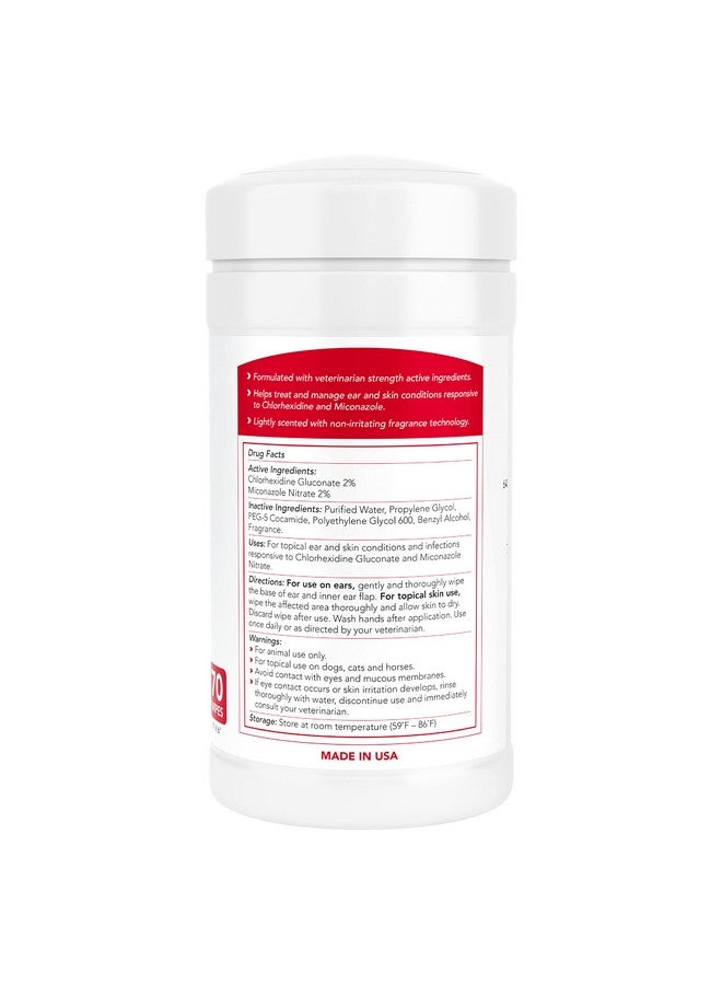 Nootie Medicated Dog Wipes, 2% Chlorhexidine and 2% Miconazole Formulated Pet Wipes for Dogs and Cats - 5"x 6" Size XL Wipes - 70 Count - Sold in Over 10,000 Vet Clinics and Pet Stores Worldwide - Image 2