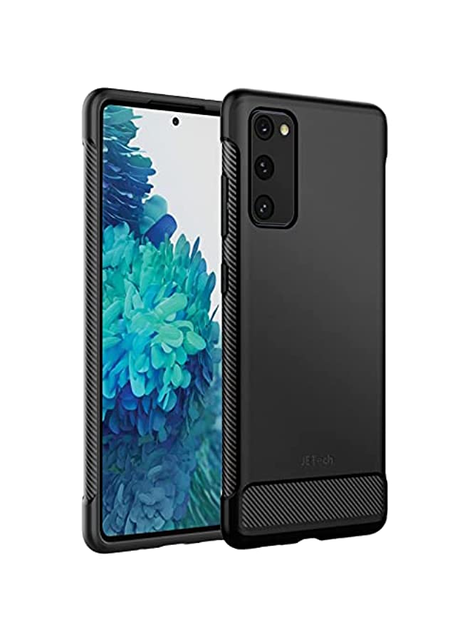 JETech Slim Fit Case for Samsung Galaxy S20 FE 5G 6.5-Inch, Thin Phone Cover with Shock-Absorption and Carbon Fiber Design (Black) - Image 1
