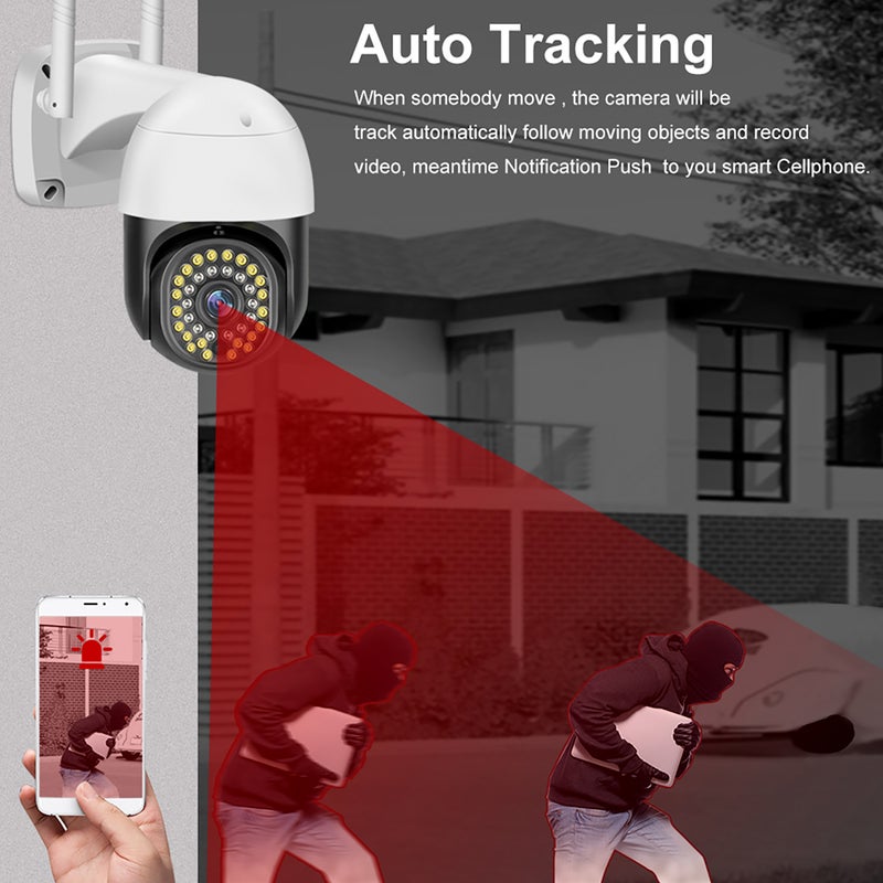 C18 Pro Smart Home Security Camera 2MP 1080P Night Vision/Motion Detection/Two-way Audio/Baby Monitor/IP66 Waterproof Tuya APP WiFi PTZ Webcam - Image 4
