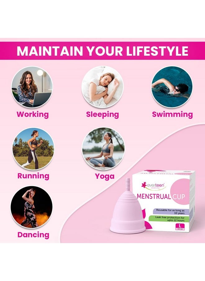 everteen - Small Menstrual Cup For Periods|Odor-Free, Rash-Free, No Leakage|12-Hour Protection|Up To 10 Years|Medical-Grade Silicone|Free Pouch|Sanitary Cup For Feminine Hygiene- 1 Count - Image 1