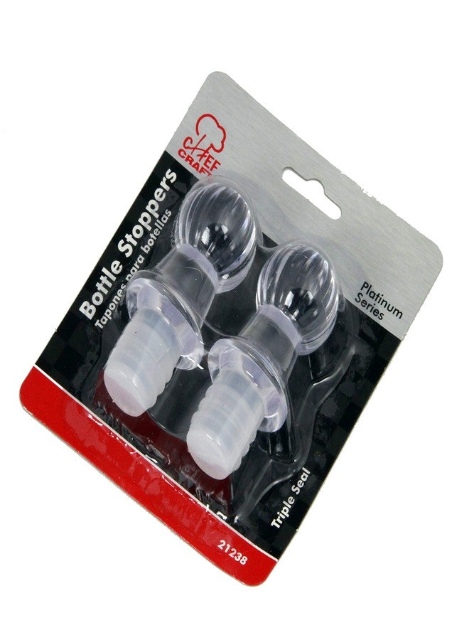 شيف كرافت سدادات زجاجات بلاستيكية من شيف كرافت سيليكت، طقم من قطعتين، شفافة - Image 2