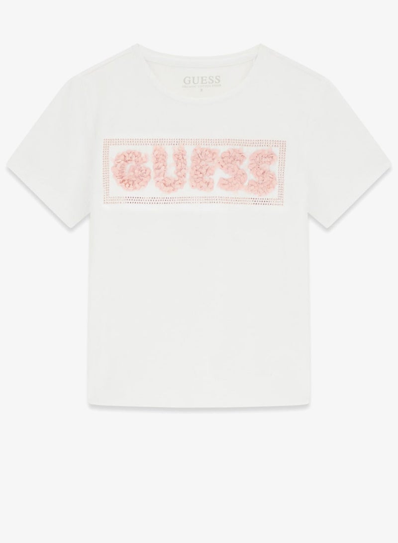 GUESS Kids Slogan Crew neck T-Shirt - Image 1