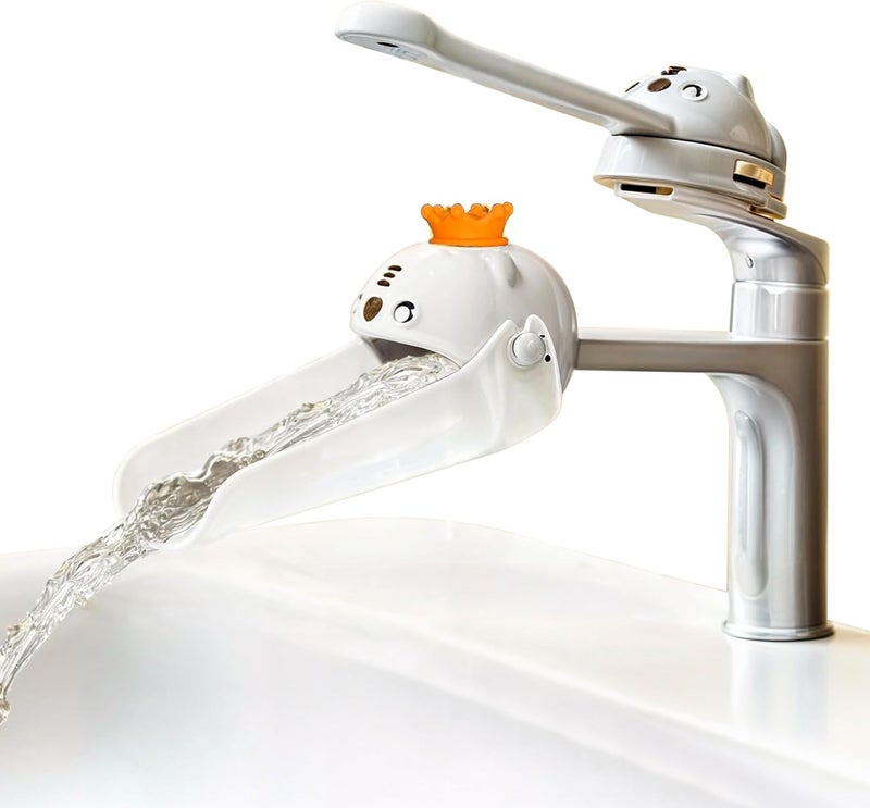 BuleVina 2PCSSet Faucet Handle Extender for Kitchen and Bathtub Sink Tap  Nozzle Hand Wash Helper for Sink  Bathroom Spout Universal Sink Handle Extenders Animal Design White - Image 1