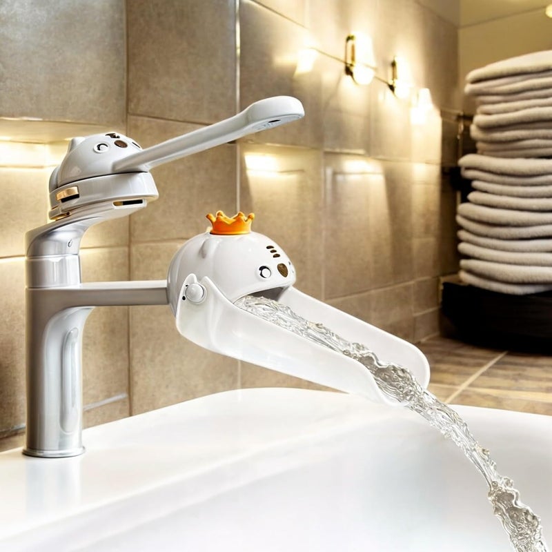 BuleVina 2PCSSet Faucet Handle Extender for Kitchen and Bathtub Sink Tap  Nozzle Hand Wash Helper for Sink  Bathroom Spout Universal Sink Handle Extenders Animal Design White - Image 5