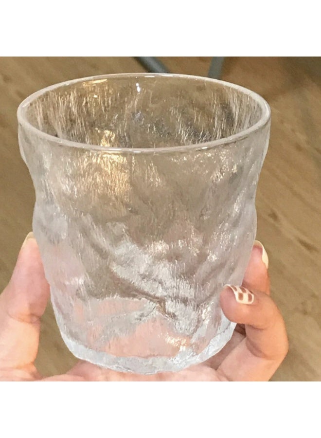 300ml Glass Cup with Ice Pattern - Elegant - For Coffee, Tea & Cold Drinks - Home Use - Image 3