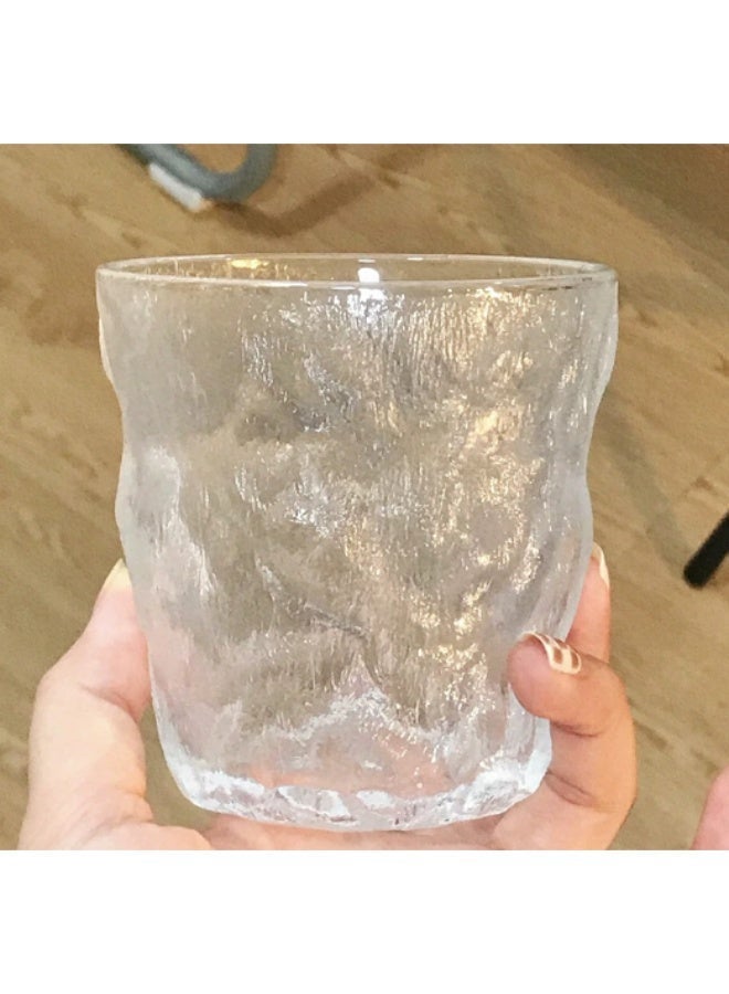 300ml Glass Cup with Ice Pattern - Elegant - For Coffee, Tea & Cold Drinks - Home Use - Image 4