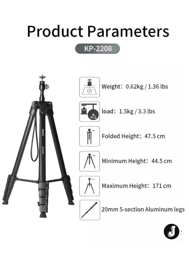JAJEEK Upgraded Multifunctional Tripod for Mobiles, Ring Lights & Cameras – Perfect for Vlogging, Photography, and Live Streaming, Adjustable, Stable, and Versatile Design - Image 4