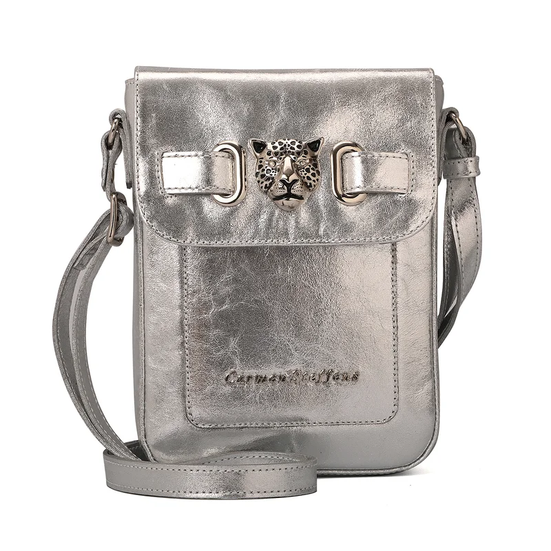 Carmen Steffens Crossbody Bag Leopard Silver