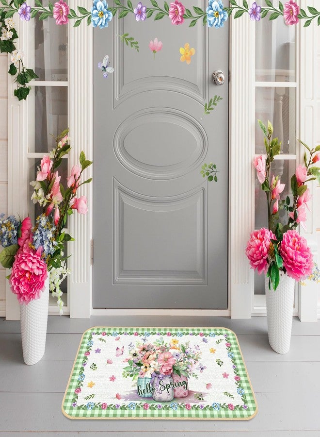 Suttmin 2 Pcs Spring Kitchen Rugs and Mats Bloom Where You are Planted Flower Jar Rugs Watercolor Mat for Spring Holiday Decor, 17 x 29 Inch, 17 x 47 Inch(Flower Truck) - Image 4