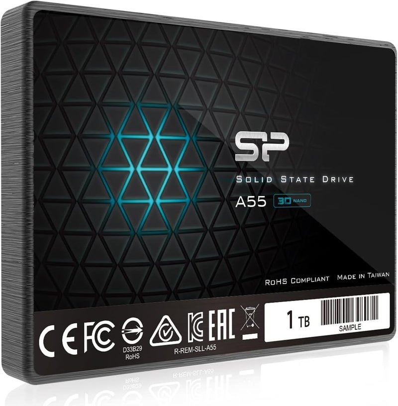 SP 1TB SSD 3D NAND A55 SLC Cache Performance Boost SATA III 2.5" 7mm (0.28") Internal Solid State Drive (SP001TBSS3A55S25) - Image 1