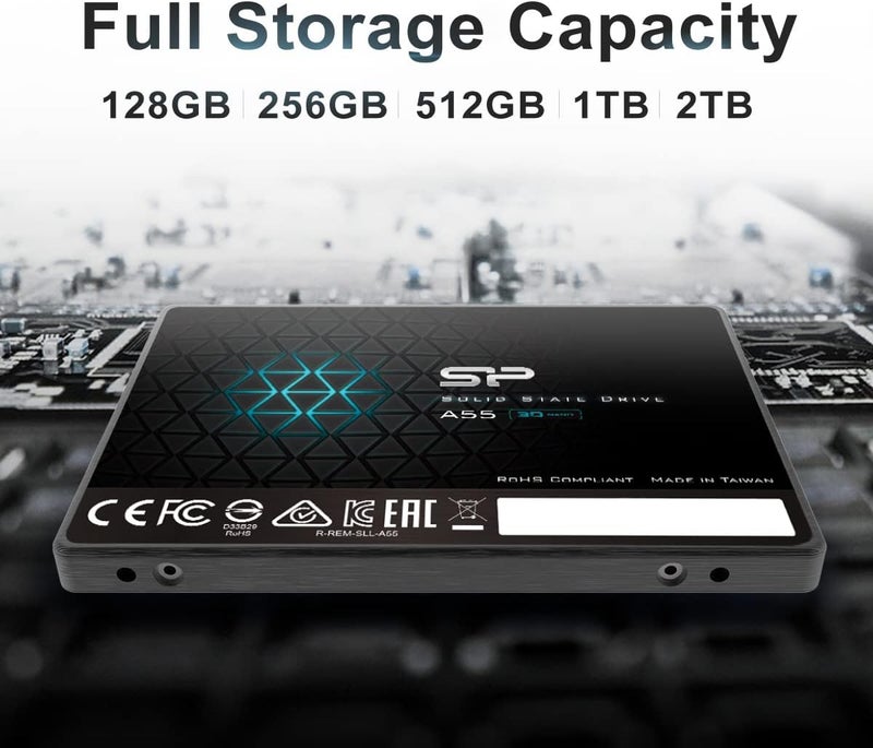 SP 1TB SSD 3D NAND A55 SLC Cache Performance Boost SATA III 2.5" 7mm (0.28") Internal Solid State Drive (SP001TBSS3A55S25) - Image 4