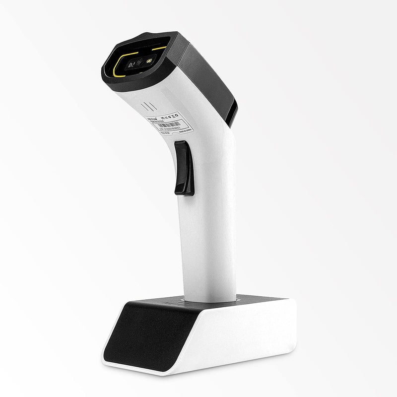 Bluetooth Wireless 2D Barcode Scanner with Hands-Free Charging Dock Automatic Detection Scanning Gun Works with Mac OS Windows iOS Android - DS7500-WH (White) - Image 1