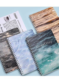 Beyond 4 Pcs Spiral Notebook Set, Hardcover Wave cover Simple Notepad, Class Notes Business Office Notebook (Gold+Blue+Black)  - Image 5