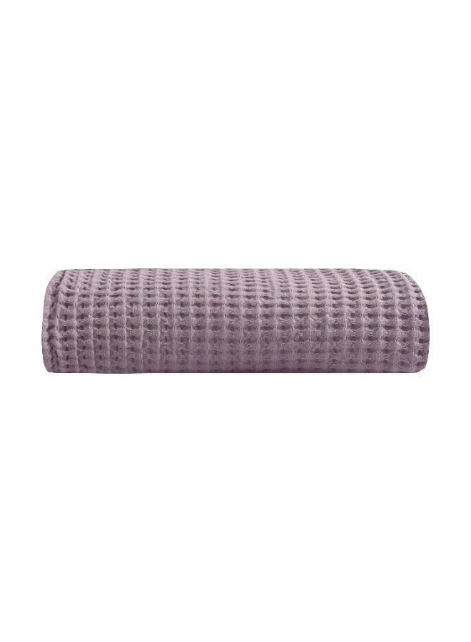 Relax Egyptian cotton Waffle throw blanket,ultra-soft & lightweight with an elegant woven design ,king size 255x225 cm ,Light PurpleColor - Image 5