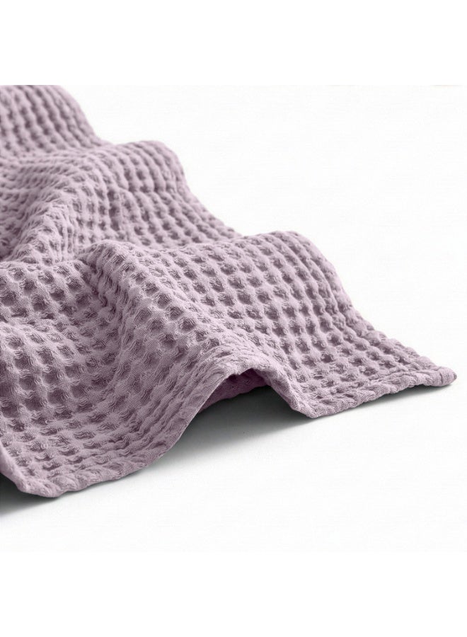 Relax Egyptian cotton Waffle throw blanket,ultra-soft & lightweight with an elegant woven design ,king size 255x225 cm ,Light PurpleColor - Image 4