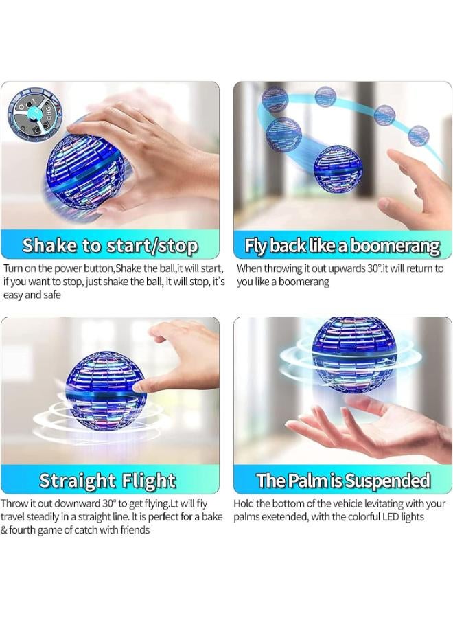ألعاب الكرة الطائرة، كرة طائرة تحوم، ألعاب رائعة تدور 360 درجة لتخفيف التوتر، لعبة طائرة صغيرة بدون طيار مع ضوء RGB مدمج، هدية آمنة للأطفال والكبار، ألعاب طائرة سحرية للاستخدام الداخلي والخارجي - Image 3