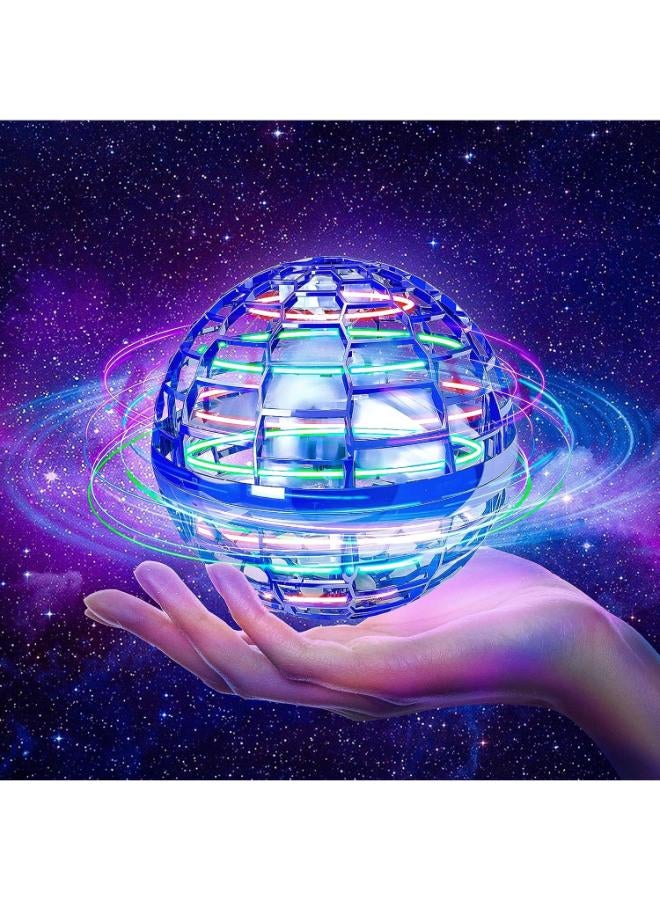 ألعاب الكرة الطائرة، كرة طائرة تحوم، ألعاب رائعة تدور 360 درجة لتخفيف التوتر، لعبة طائرة صغيرة بدون طيار مع ضوء RGB مدمج، هدية آمنة للأطفال والكبار، ألعاب طائرة سحرية للاستخدام الداخلي والخارجي - Image 1