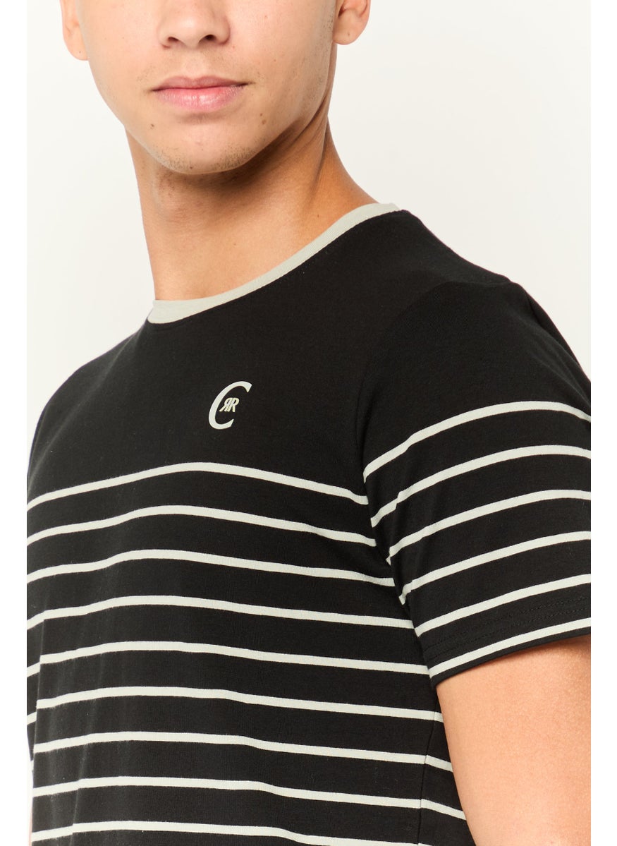 CERRUTI 1881 - Men Regular Fit Short Sleeve Brand Logo T-Shirt, Black - Image 1