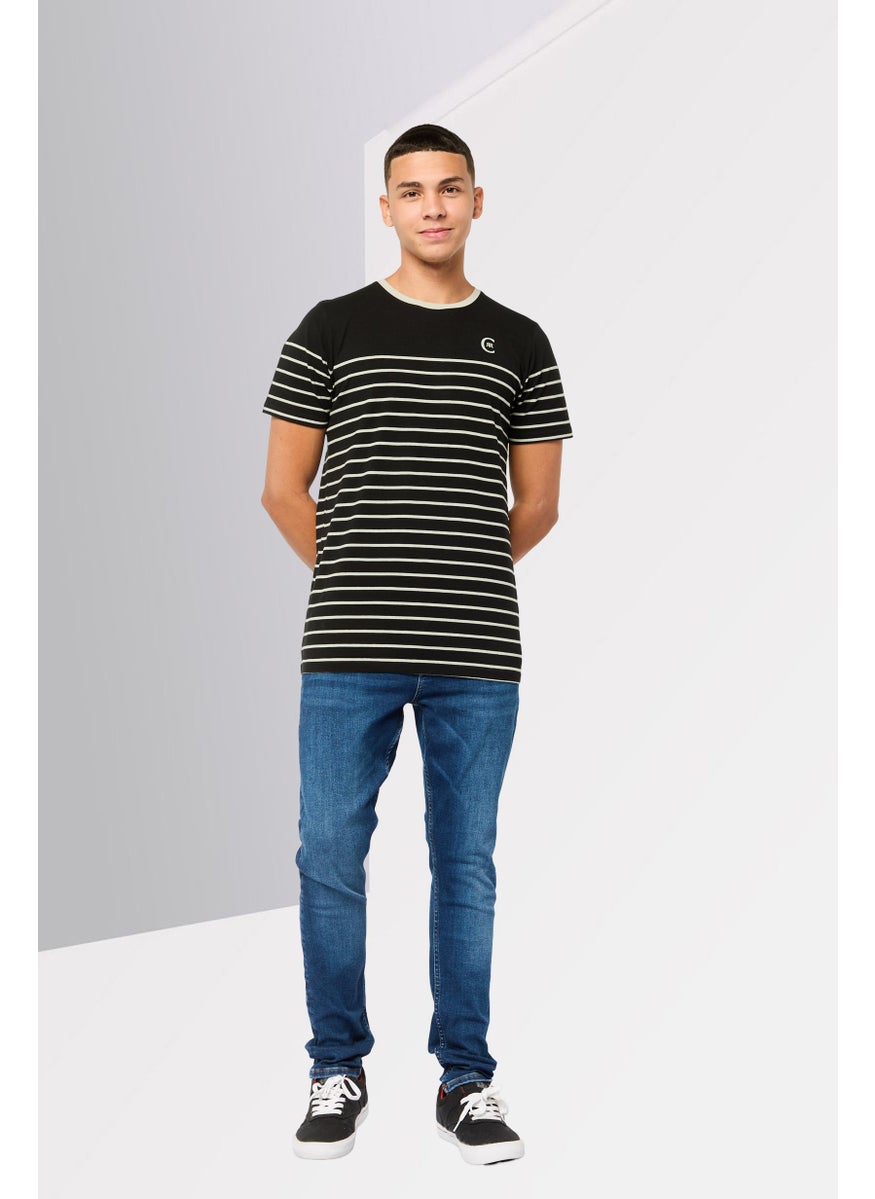 CERRUTI 1881 - Men Regular Fit Short Sleeve Brand Logo T-Shirt, Black - Image 1