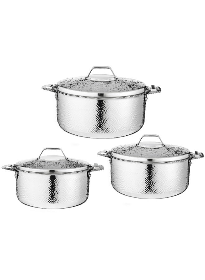 ماكسيما طقم حافظات طعام لحفظ الحرارة من الستانلس ستيل المقاوم للصدأ مكون من 3 قطع ( 1.5 / 2.5 / 3.5 ) لتر - Image 4