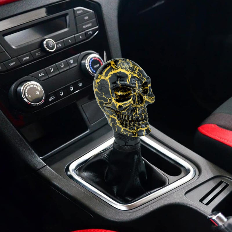 Arenbel Skeleton Car Racing Shift Stick Speed Grip Knob Skull Gear Lever Shifter Handle Fit Most Manual Auto Transmissions, Black Pattern - Image 3