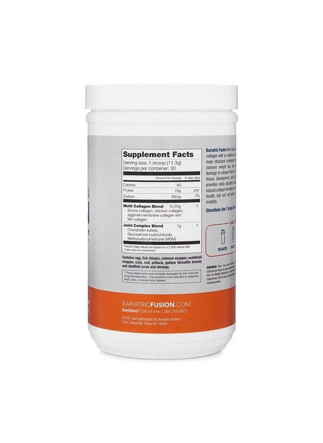 Bariatric Fusion - Unflavored Multi Collagen Protein Powder | Plus Joint Support Complex of MSM and Glucosamine | Dairy, Gluten & Soy Free | Non-GMO | 30 Servings - Image 1