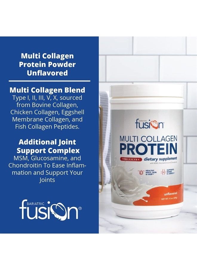 Bariatric Fusion - Unflavored Multi Collagen Protein Powder | Plus Joint Support Complex of MSM and Glucosamine | Dairy, Gluten & Soy Free | Non-GMO | 30 Servings - Image 1
