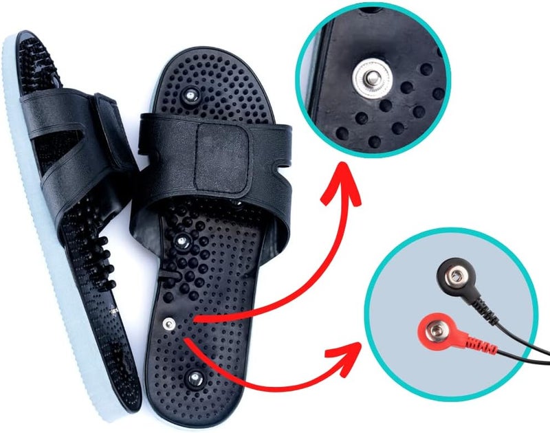 NueMedics Tens Unit Massage Slippers Massage Shoes for Most Snap on Massagers Will Work on Iq Hi Dow Eliking Ismart Irest Pinook as Well as Many Other Snap Tens Unit Devices for Peripheral Neuropathy - Image 2
