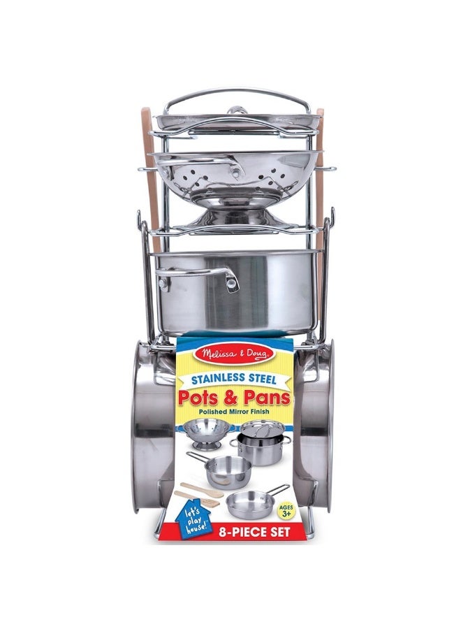 Melissa & Doug Let’s Play House! 8-Piece Pots & Pans Set - Image 1