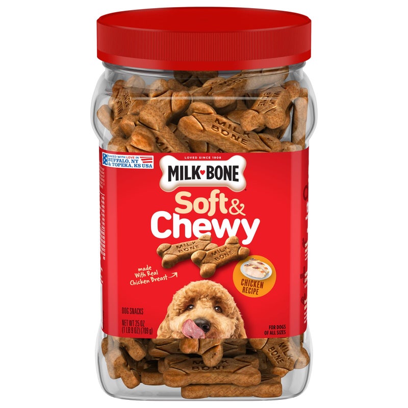 Milk-Bone Soft & Chewy Chicken Recipe Dog Treats, 25 Ounces (1 Count) - Image 1