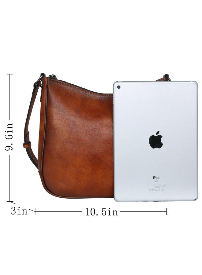 آي سوي حقائب كروس بودي من Iswee للنساء، حقائب يد صغيرة من الجلد بتصميم كلاسيكي، حقيبة كتف بنية اللون، حقيبة توت هوبو، حقيبة ساتشيل كلاسيكية (بنية) - Image 2