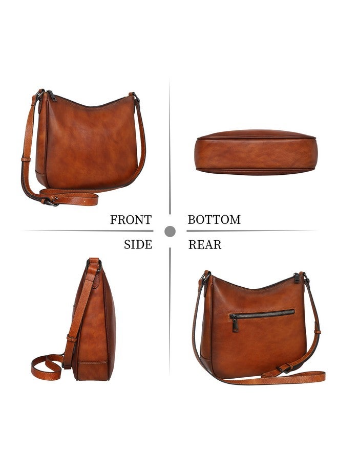 آي سوي حقائب كروس بودي من Iswee للنساء، حقائب يد صغيرة من الجلد بتصميم كلاسيكي، حقيبة كتف بنية اللون، حقيبة توت هوبو، حقيبة ساتشيل كلاسيكية (بنية) - Image 3