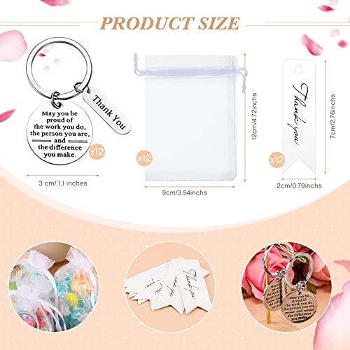 Yinkin 36 Pcs Employee Appreciation Gifts Bulk for Coworkers Keychains Organza Bags with Cards for Staff Christmas Gifts(Silver) - Image 2