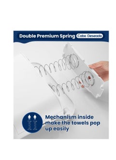 Generic Countertop Paper Towel Dispenser, Multifold Hand Towel Dispenser, 200 Sheets Refill Reminder Hand Paper Towel Dispenser, Napkin Dispenser for Kitchen, Bathroom, Toilet, Bedroom, White  - Image 5