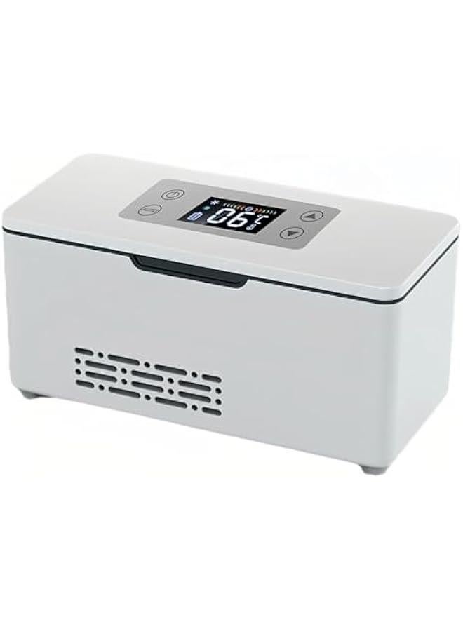 Portable Insulin Cooler Travel Case, LED Display Constant Temperature Reefer, USB Charging, 0 to 18℃ Adjustable, Mini Car Refrigerator Medicine Drug Cooler Case (Single battery model) - Image 1