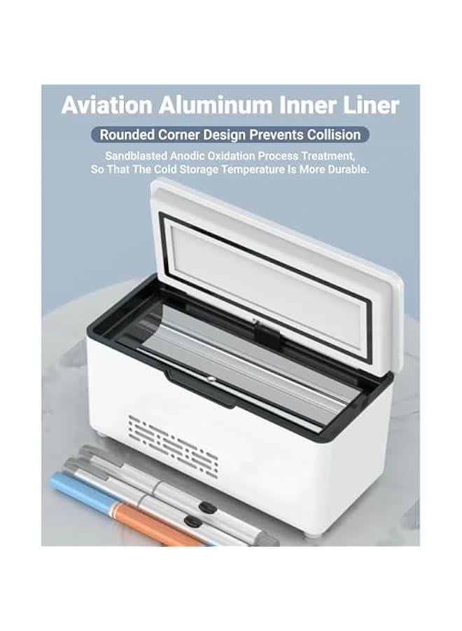 Portable Insulin Cooler Travel Case, LED Display Constant Temperature Reefer, USB Charging, 0 to 18℃ Adjustable, Mini Car Refrigerator Medicine Drug Cooler Case (Single battery model) - Image 3