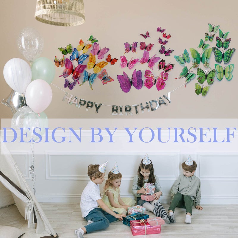 OPSEAM Butterfly Wall Decor 24/48 PCS  3D Butterflies Stickers for Party Decorations with Magnets(Purple  24) - Image 5