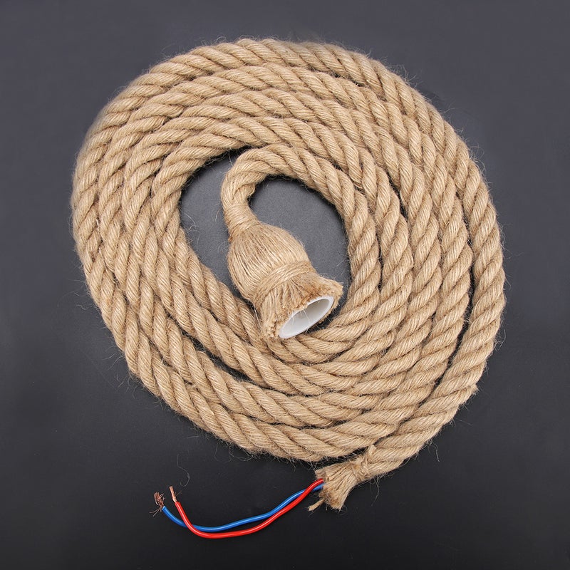 3m E27 Vintage Hemp Rope Ceiling Light Base Pendant Lamp Bulb Holder 85-265V - Image 4
