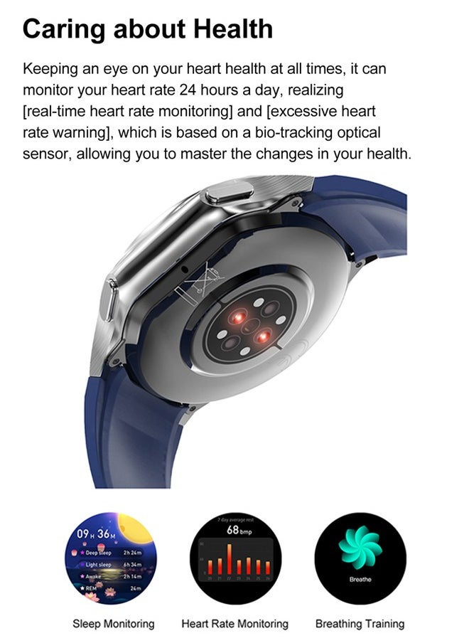 RollsTimi  1.43" Smart Watches for Men Women Multi Sport Modes Fitness Watch with Sleep Heart Rate Monitor, IP68 Waterproof Smartwatch,Silver Steel  - Image 3