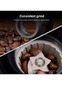 YZMA GLOBAL Burr Coffee Grinder 14-Cup Electric Stainless Steel Coffee Grinder, Adjustable Burr Mill with 25 Grind Settings, LCD Screen Timer & Countdown Display, 150W, for Turkish/Espresso/Mocha/Drip/French Press  - Image 3