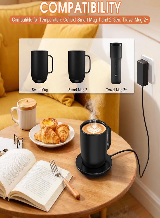 Sdfghj Charging Coaster 2 Compatible with Temperature Control Smart Mug 2 & Mug 1 - Charger Base for Wireless Warmer Cup Accessories - Heated Charger Compatible with Travel Mugs (Black) - Image 2